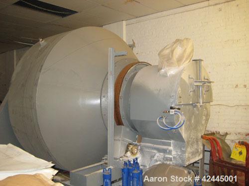 Used Munson Rotary Batch Mixer, Model 90T. 90 Cubic foot capacity, stainless steel construction. Approximate dimensions: 85" overall length x 50" overall width. Approximate 25 hp motor.