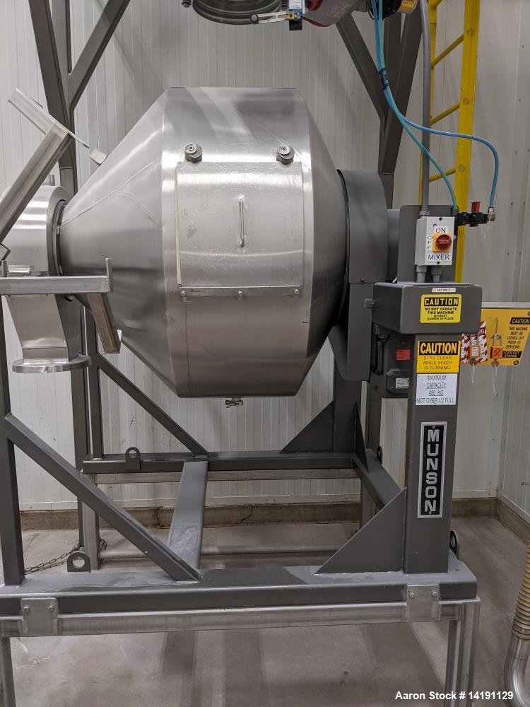 Used Munson Model MX-15, 15 Cu Ft Stainless Steel Rotary Batch Mini Mixer