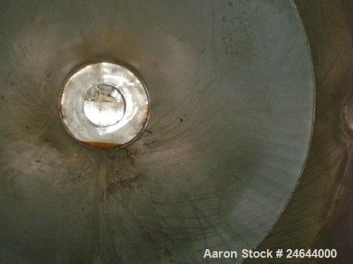 Used National Tank & Manufacturing Double Cone Jacketed Blender, 40 Cubic Feet Working Capacity (59.8 total), 304 Stainless Steel. Stainless steel jacket rated 10 psi. Internal 56" diameter x 19" str...