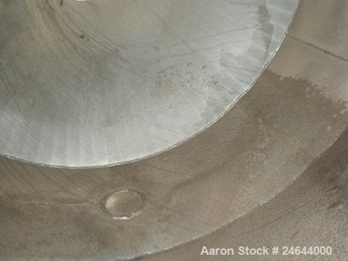 Used National Tank & Manufacturing Double Cone Jacketed Blender, 40 Cubic Feet Working Capacity (59.8 total), 304 Stainless Steel. Stainless steel jacket rated 10 psi. Internal 56" diameter x 19" str...