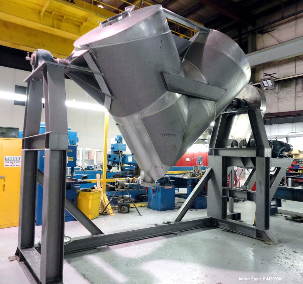 Used Stainless Steel Twin Shell Dry Blender, Approx 150 Cubic Feet Capacity