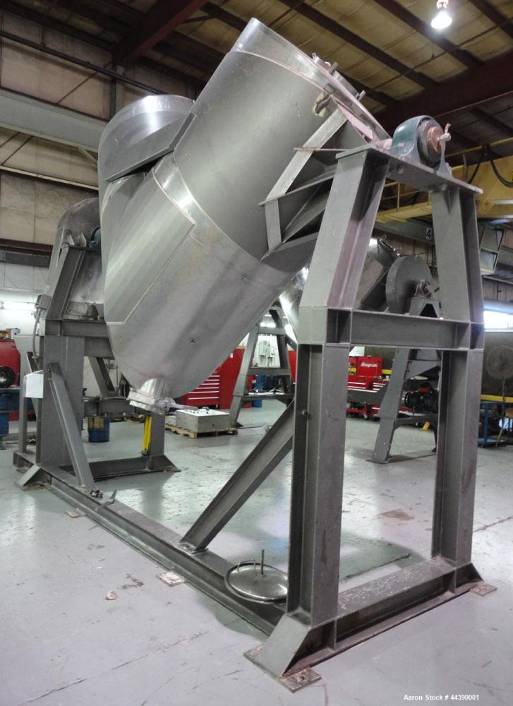 Used Stainless Steel Twin Shell Dry Blender, Approx 150 Cubic Feet Capacity