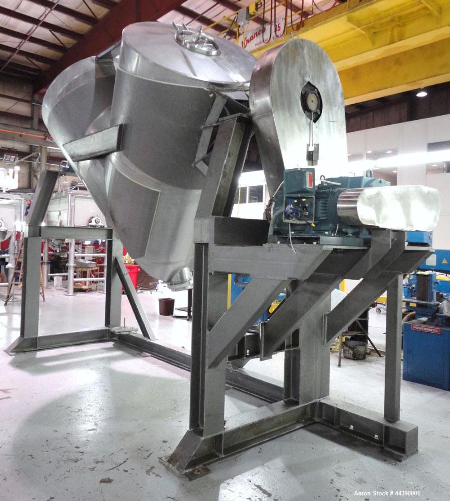 Used Stainless Steel Twin Shell Dry Blender, Approx 150 Cubic Feet Capacity