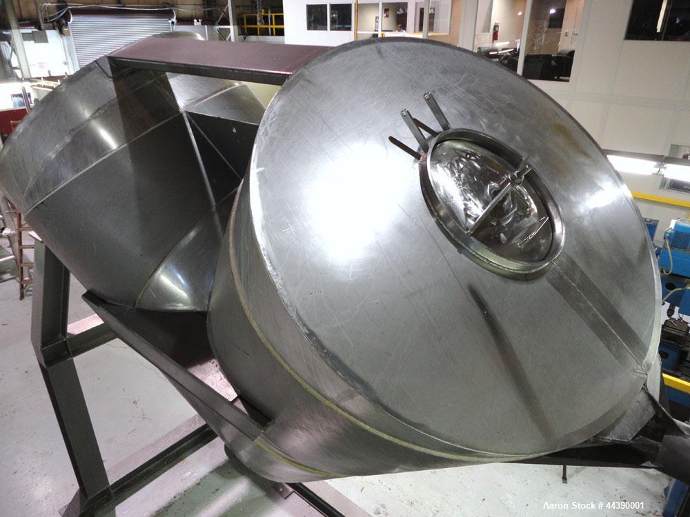 Used Stainless Steel Twin Shell Dry Blender, Approx 150 Cubic Feet Capacity