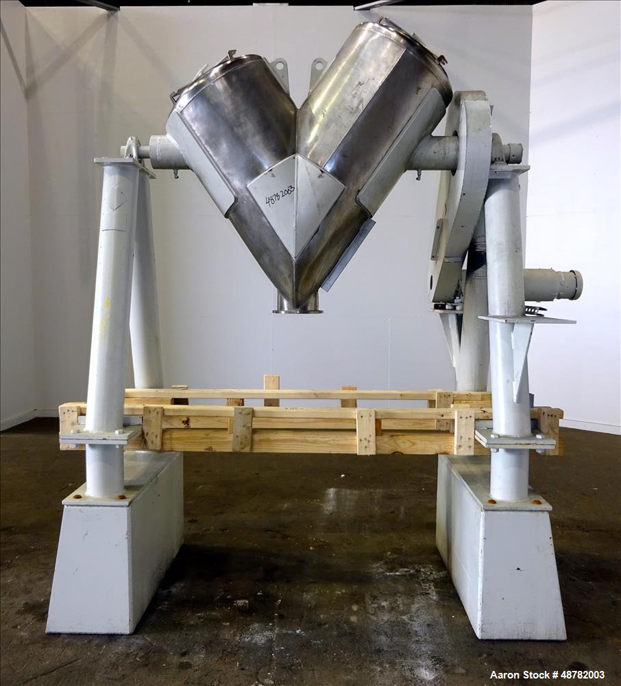 Used Patterson Kelley Cross-Flow V Blender, 10 Cubic Feet, 304 Stainless Steel.
