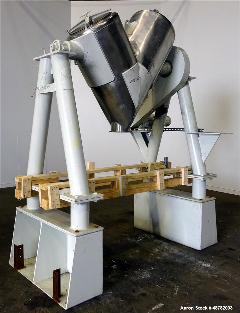 Used Patterson Kelley Cross-Flow V Blender, 10 Cubic Feet, 304 Stainless Steel.