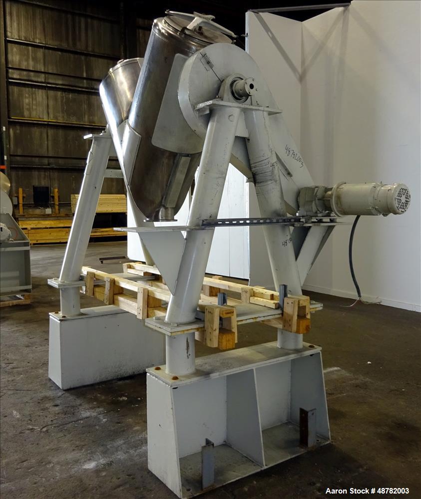 Used Patterson Kelley Cross-Flow V Blender, 10 Cubic Feet, 304 Stainless Steel.