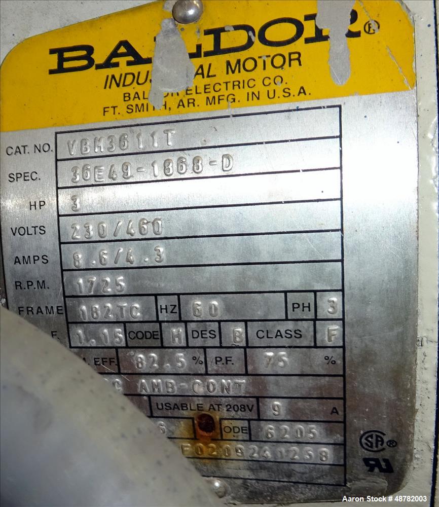 Used Patterson Kelley Cross-Flow V Blender, 10 Cubic Feet, 304 Stainless Steel.