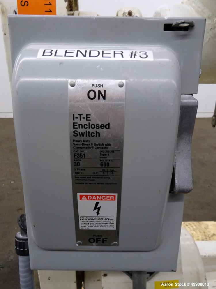 Used Patterson-Kelley Twin Shell Dry Blender, 10 Cubic Foot Capacity
