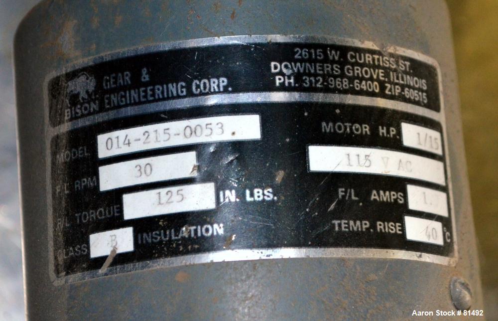 Used Patterson-Kelley Twin Shell Liquid-Solids Blender, 0.26 Cubic Feet Capacity (8 Quart), 304 Stainless Steel. (2) 7-1/2" Diameter x 15" deep shells with quick release top covers. Shell driven by a...