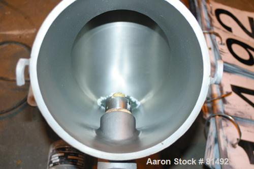 Used Patterson-Kelley Twin Shell Liquid-Solids Blender, 0.26 Cubic Feet Capacity (8 Quart), 304 Stainless Steel. (2) 7-1/2" Diameter x 15" deep shells with quick release top covers. Shell driven by a...