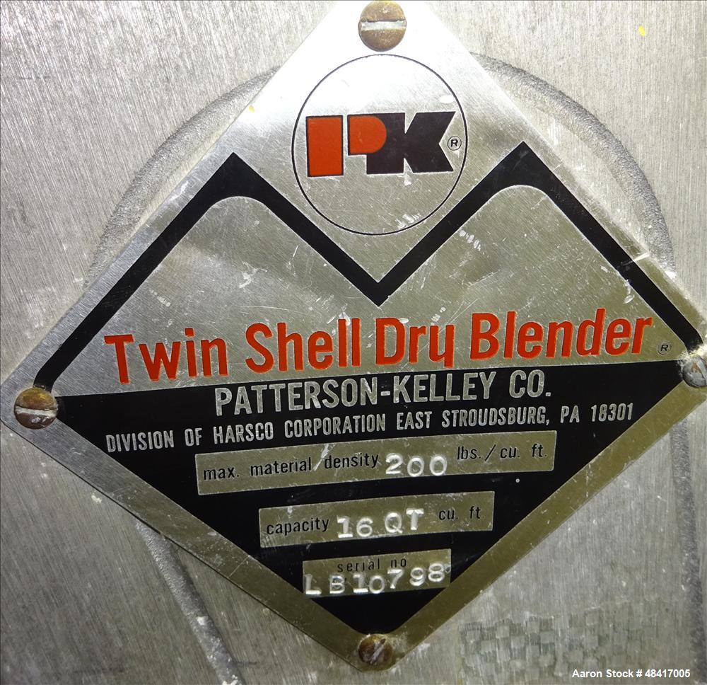 Used Patterson Kelley Twin Shell Blender, 16 Quart Capacity (.52 cubic feet)