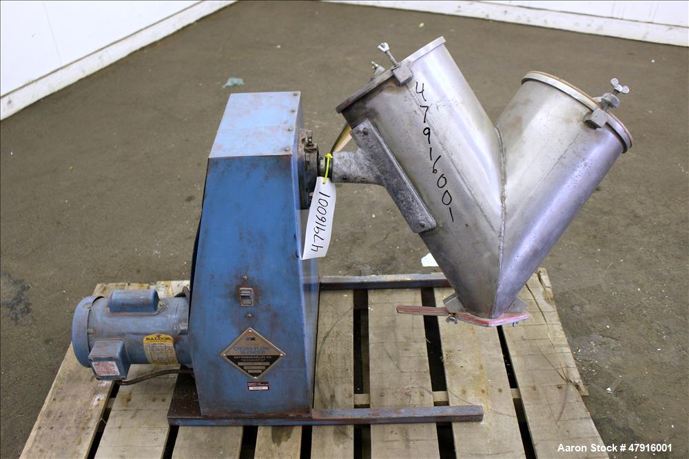Used Patterson Kelley Twin Shell Cross Flow Blender, 16 Quart capacity, 304 Sta
