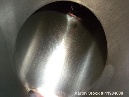 Used Patterson Kelley Twin Shell Dry Blender, 4 Quart Capacity (.16 Cubic Feet), 304 Stainless Steel. (2) 5 1/2" diameter charge ports with quick release covers. Shell 5 1/2" diameter x 9 1/2" deep. ...