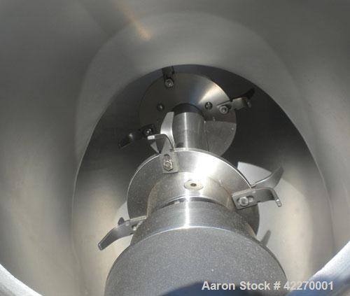 Used Patterson-Kelley Twin Shell Dry Blender, 1 cubic foot capacity, 316 stainless steel. 325 pounds per cubic foot maximum material density. 11-1/2’’ diameter cones. 316 Stainless steel intensifier ...