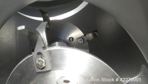 Used Patterson-Kelley Twin Shell Dry Blender, 1 cubic foot capacity, 316 stainless steel. 325 pounds per cubic foot maximum material density. 11-1/2’’ diameter cones. 316 Stainless steel intensifier ...