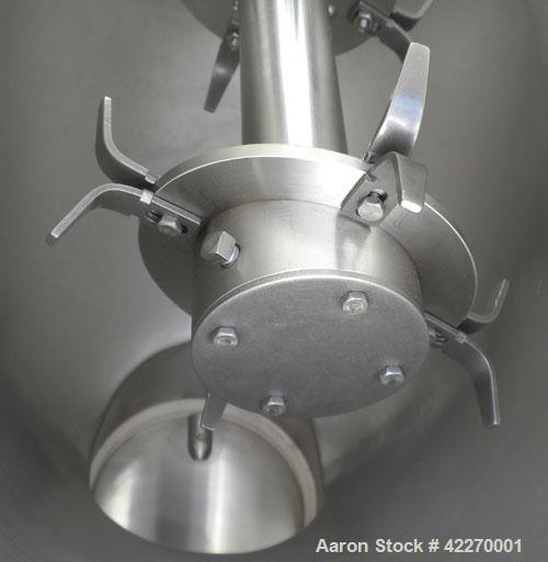 Used Patterson-Kelley Twin Shell Dry Blender, 1 cubic foot capacity, 316 stainless steel. 325 pounds per cubic foot maximum material density. 11-1/2’’ diameter cones. 316 Stainless steel intensifier ...