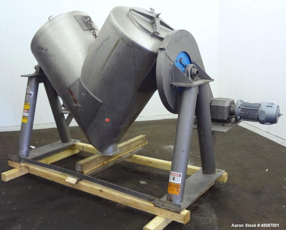 Used Stainless Steel Patterson-Kelley Twin Shell Dry Blender, 20 Cubic Feet