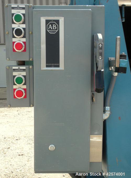 Used Patterson-Kelley Twin Shell Liquid-Solids Blender, 2 cubic feet capacity, 304 stainless steel. 60 Pounds per cubic foot maximum material density. 14’’ Diameter cones. Stainless steel pin intensi...