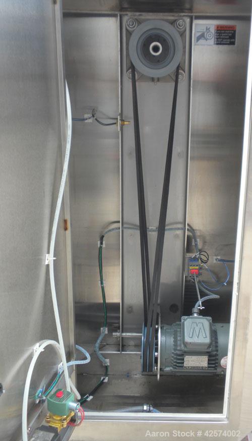 Used Patterson-Kelley Twin Shell Liquid-Solids Blender, 2 cubic feet capacity, 316 stainless steel. 62 Pounds per cubic foot maximum material density. 14’’ Diameter cones. Stainless steel pin intensi...
