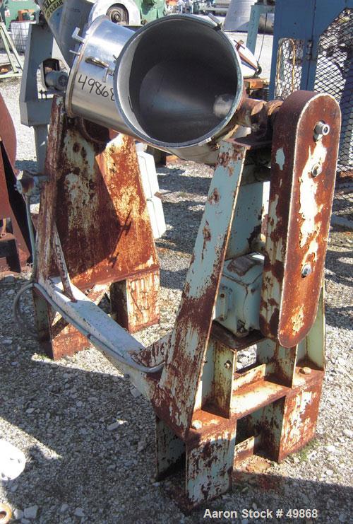 Used Patterson Kelley Twin Shell Dry Blender, 2 Cubic Foot Capacity, 304 Stainless Steel. Maximum material density 75 pounds per cubic foot. (2) 14" top charge ports, no covers. Shell 14" diameter x ...