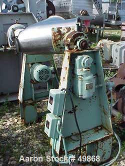 Used Patterson Kelley Twin Shell Dry Blender, 2 Cubic Foot Capacity, 304 Stainless Steel. Maximum material density 75 pounds per cubic foot. (2) 14" top charge ports, no covers. Shell 14" diameter x ...
