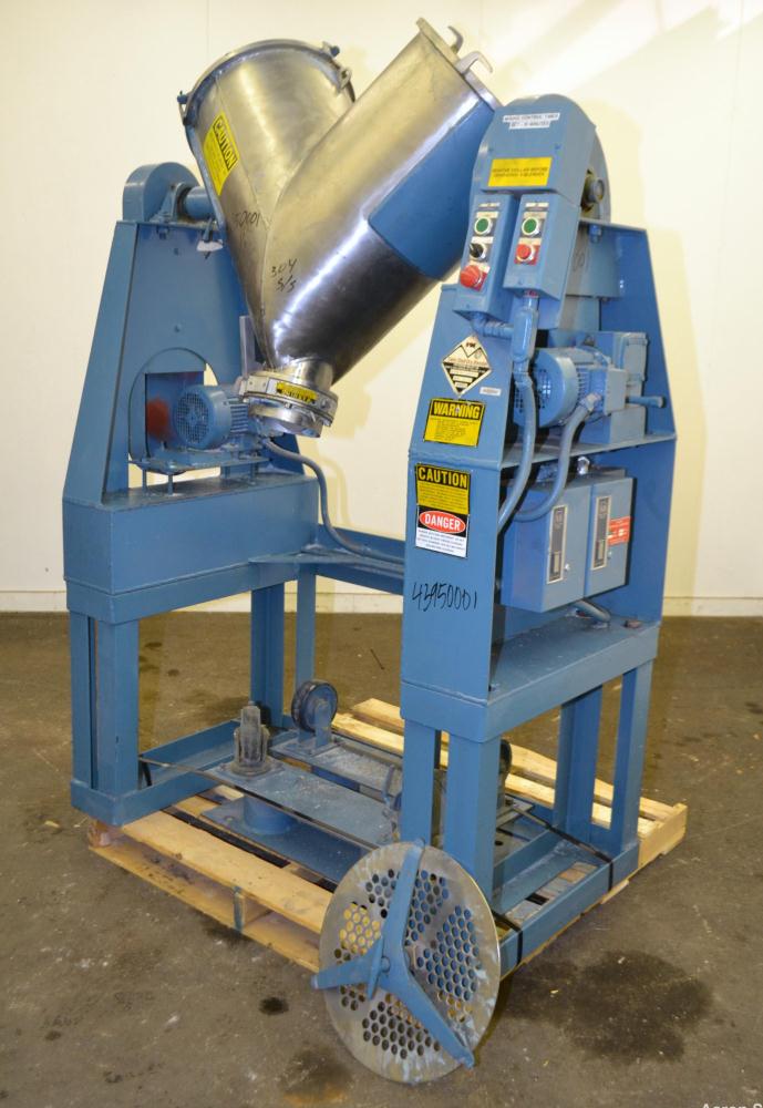 Used Stainless Steel Patterson-Kelley Twin Shell Dry Blender, 3 Cubic Feet Capacity