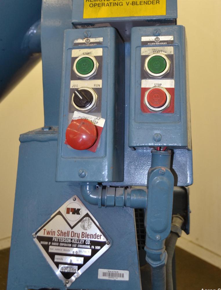 Used Stainless Steel Patterson-Kelley Twin Shell Dry Blender, 3 Cubic Feet Capacity