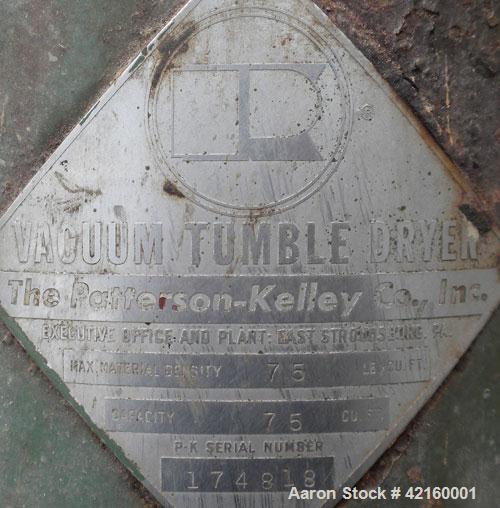 Used Stainless Steel Patterson-Kelley Twin Shell Vacuum Tumble Dryer