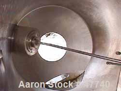 Used Patterson-Kelley Twin Shell Liquid Solids Blender, 75 Cubic Foot Capacity, 304 Stainless Steel. Maximum material density 15 pounds per cubic foot. (2) 18" Top charge ports, no covers. Shell 46" ...