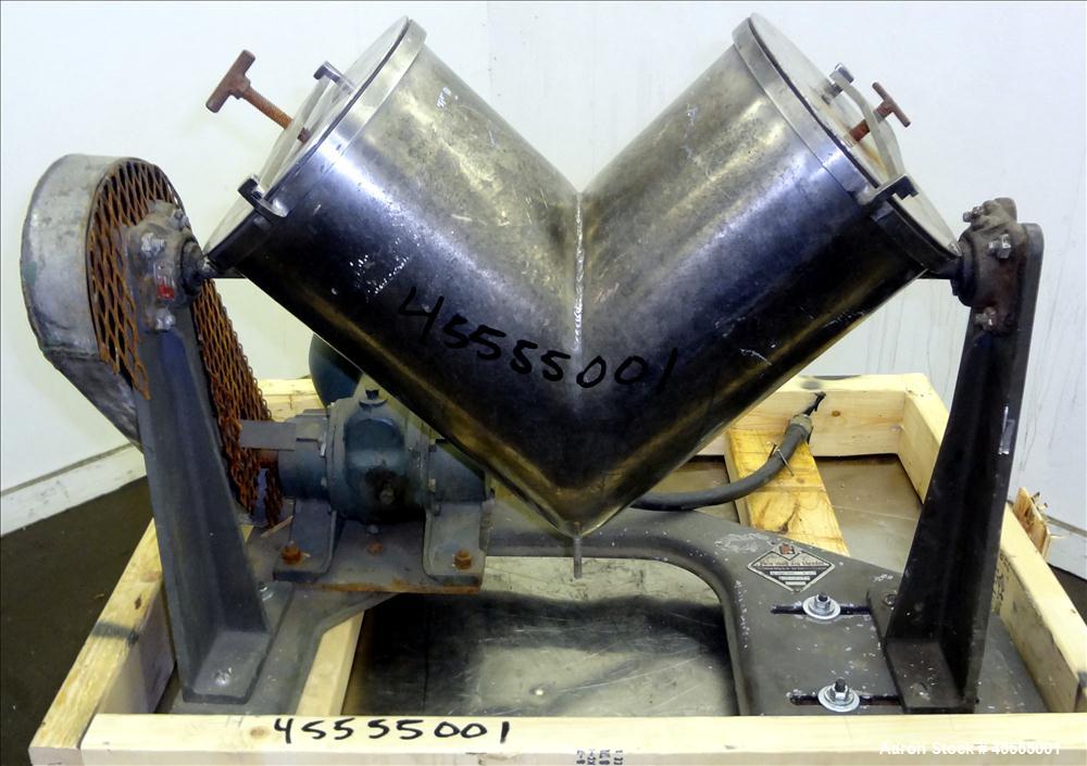 Used Stainless Steel Patterson-Kelley Twin Shell Blender, Approximate 8 Quarts