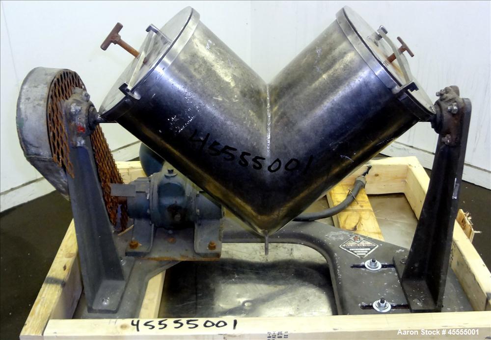 Used Stainless Steel Patterson-Kelley Twin Shell Blender, Approximate 8 Quarts