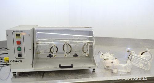 Used Patterson-Kelley Blend Master Lab Blender, Maximum density rating 200 pound a cubic foot. Unit consists of (1) Yoke shell drive system with a 1/3hp, 1/60/115/208-230 volt, 1720 rpm motor, and (7...