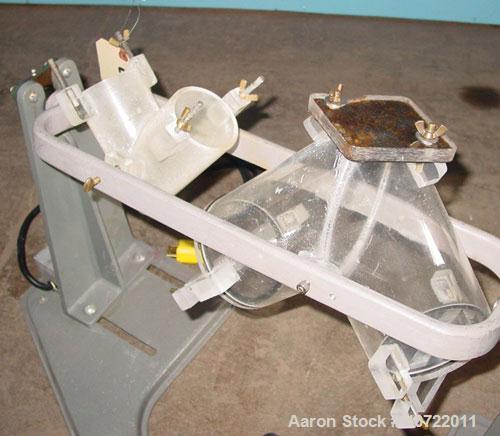 Used Patterson Kelly Lab Twin Shell  Blender, model YOKE. (1) 2 quart capacity, and (1) 1.1 quart capacity plexiglass shell. (1) drive, 110 volt.

