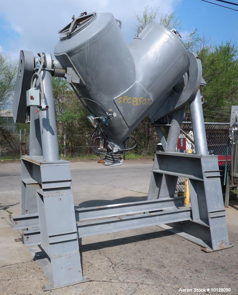 Used Patterson-Kelley 20 cu. ft. Stainless Steel Twin Shell “V” Blender | 3 HP Drive | Platform & Safety Fencing | Good Condition