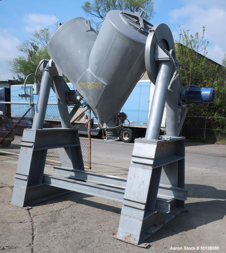 Used Patterson-Kelley 20 cu. ft. Stainless Steel Twin Shell “V” Blender | 3 HP Drive | Platform & Safety Fencing | Good Condition