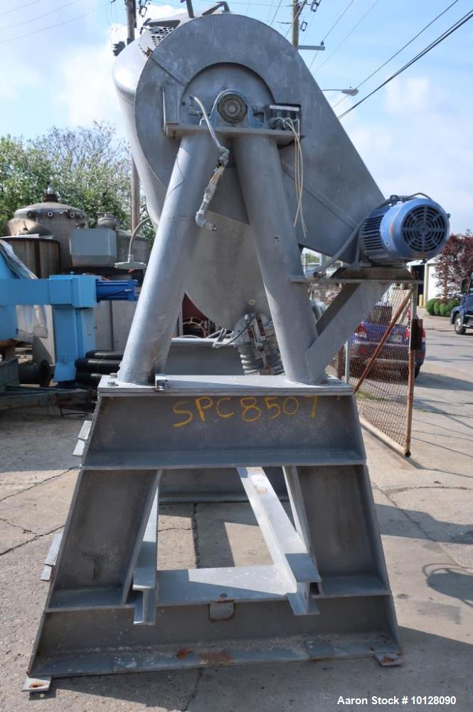 Used Patterson-Kelley 20 cu. ft. Stainless Steel Twin Shell “V” Blender | 3 HP Drive | Platform & Safety Fencing | Good Condition