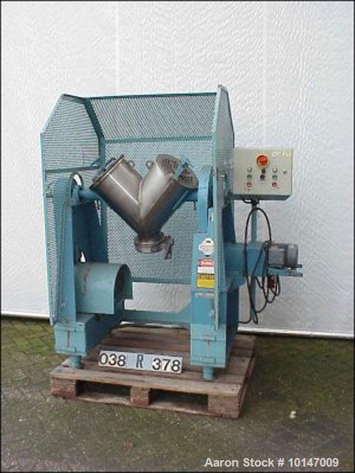 Used- Stainless Steel Patterson Kelley V-Type Tumbler Mixer, 12 gallon capacity