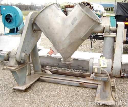 Used-5 Cubic Foot Patterson Kelley V-Cone Blender, complete with intensifier bar. Max density is 65 lbs per cubic foot and w...