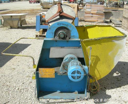 Used Patterson Kelley twin shell blender, 3 cubic foot capacity, 304 stainless steel. 340 pounds per cubic foot max material density. (2) 16" diameter charge ports with quick release covers. Driven b...