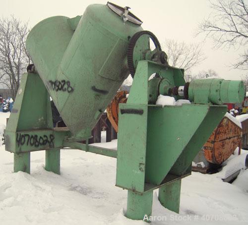 Used Patterson Kelley Twin Shell Dry Blender, 30 Cubic Feet Capacity, Carbon Steel Clad With Aluminum. Maximum material density 55 pounds per cubic foot. 36'' diameter cones, (2) 17" diameter opening...