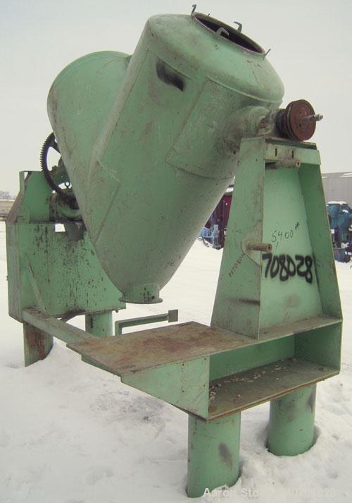 Used Patterson Kelley Twin Shell Dry Blender, 30 Cubic Feet Capacity, Carbon Steel Clad With Aluminum. Maximum material density 55 pounds per cubic foot. 36'' diameter cones, (2) 17" diameter opening...