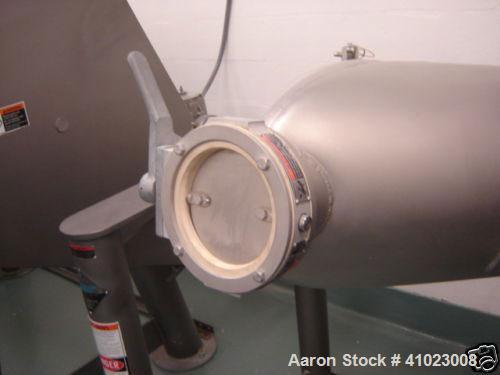 Unused-Patterson Kelley 3 Cubic Foot Crossflow Twin Shell V-Blender. This late model unit features the latest stand and shell design, 3 cubic foot working capacity, stainless steel shell, 290 lbs per...