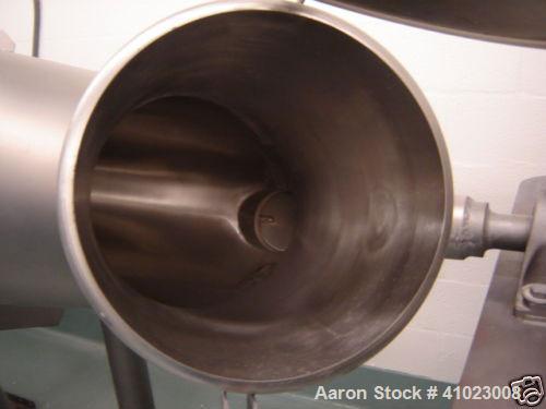 Unused-Patterson Kelley 3 Cubic Foot Crossflow Twin Shell V-Blender. This late model unit features the latest stand and shell design, 3 cubic foot working capacity, stainless steel shell, 290 lbs per...