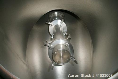 Unused-Patterson Kelley 3 Cubic Foot Crossflow Twin Shell V-Blender. This late model unit features the latest stand and shell design, 3 cubic foot working capacity, stainless steel shell, 290 lbs per...
