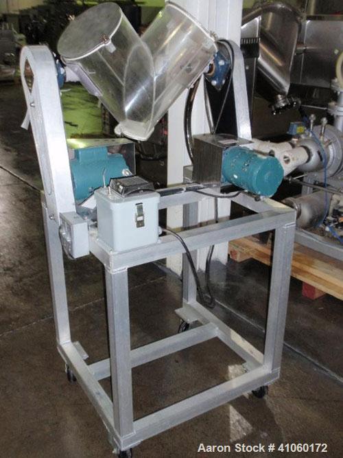 Used Patterson Kelley Twin Shell Blender, 16 quart, plastic shell, rated 200#/ cubic foot max material density. Serial #LB10769.