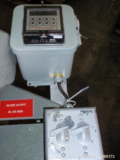 Used Patterson Kelley Twin Shell Blender, 150#/ cubic foot max material density, with (1) 8 quart and (1) 4 quart plastic shell, bench top design with motor. Serial #LB10768.