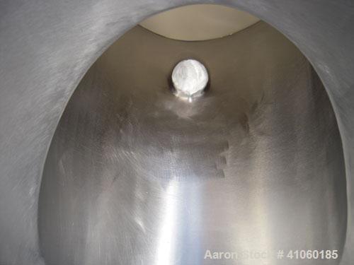 Used Patterson Kelley Twin Shell Blender, 16 quart capacity (.52 cubic feet), 304 stainless steel.  (2) 9" diameter charge ports with quick release covers. Each shell approximately 9 1/2" diameter x ...