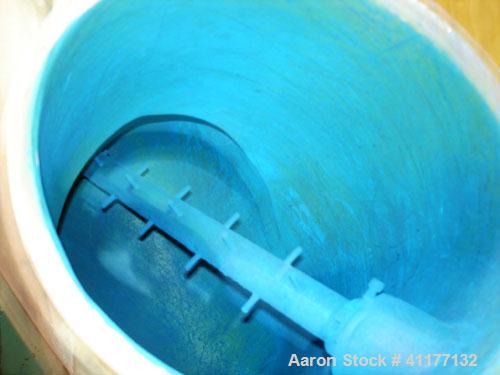 Used Patterson-Kelley Twin Shell Dry Blender, 2 Cubic Feet Capacity, Stainless Steel. Maximum material density 195 pounds per cubic foot. 14" diameter cones with quick release covers. Shell driven by...