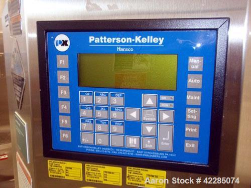 Used Patterson Kelley Twin Shell Blender, 2 Cubic Foot. Stainless steel construction, rated 325 lbs/cu. ft. max material density, standard access ports with covers, with 2 HP 575 volt shell drive, 5 ...